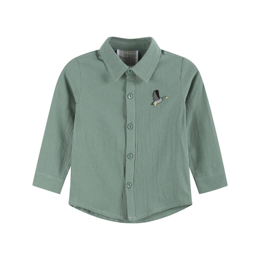 Sage Green Mallard Boys Dress Shirt