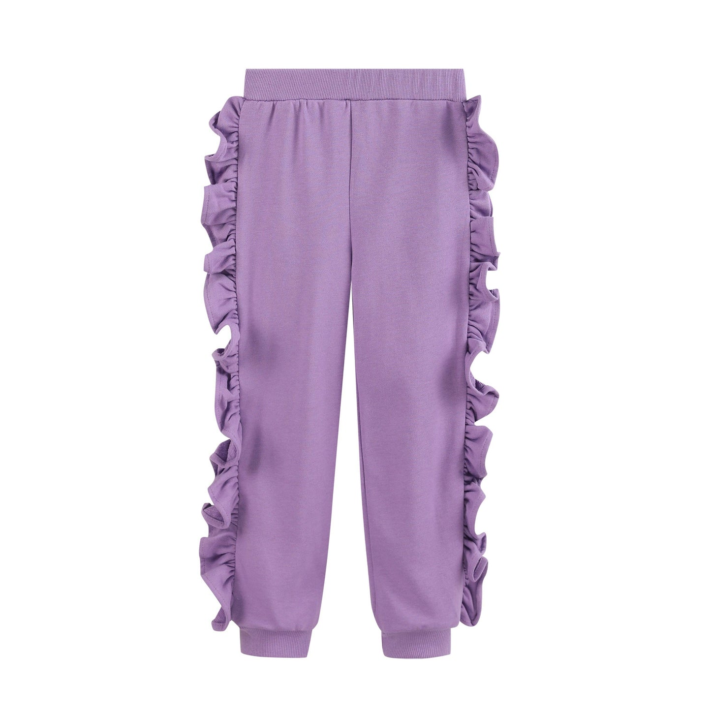 Ruffles - Purple Ruffle Sweatshirt with Jogger Pant Set