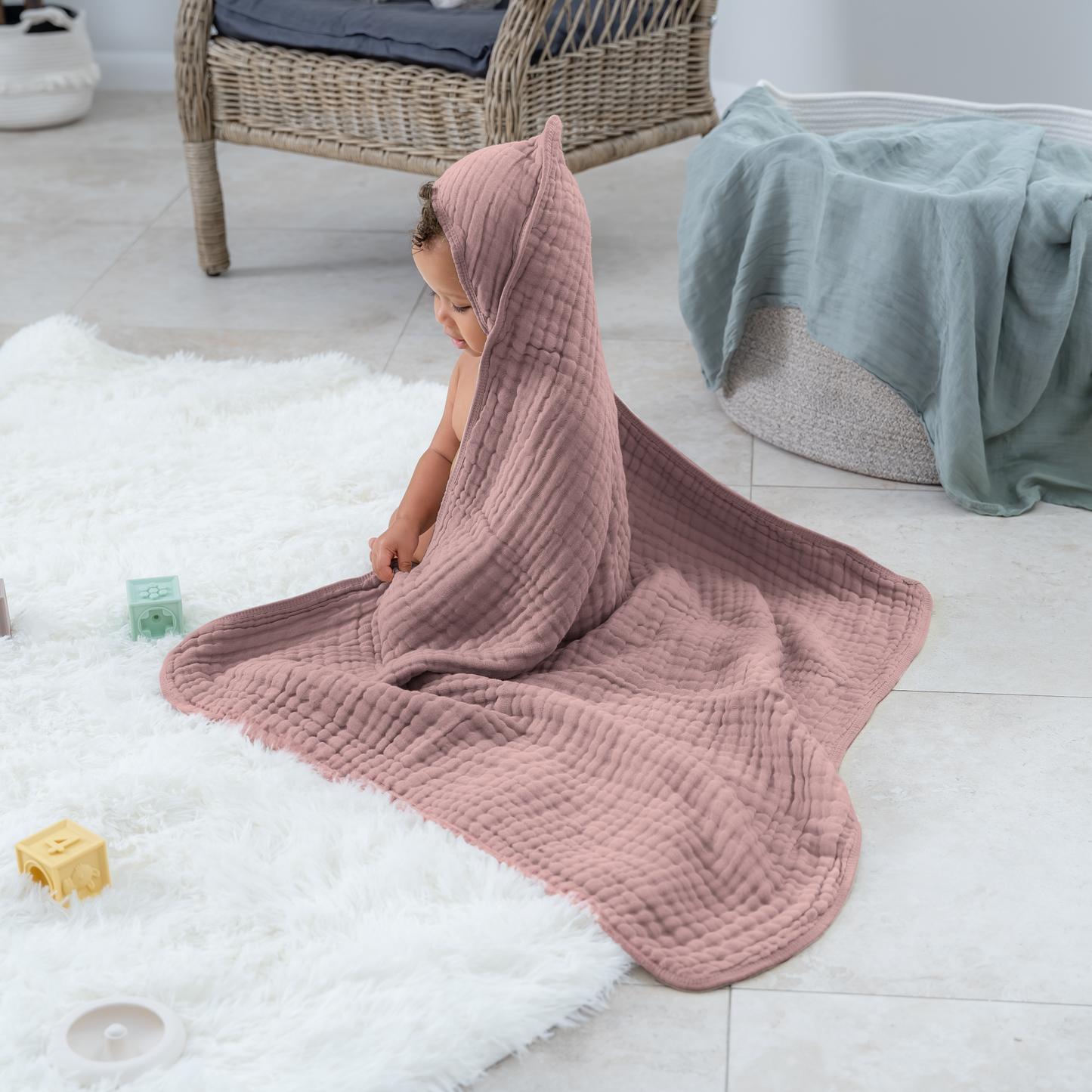 Baby Hooded 9 Layer Muslin Cotton Towel for Kids