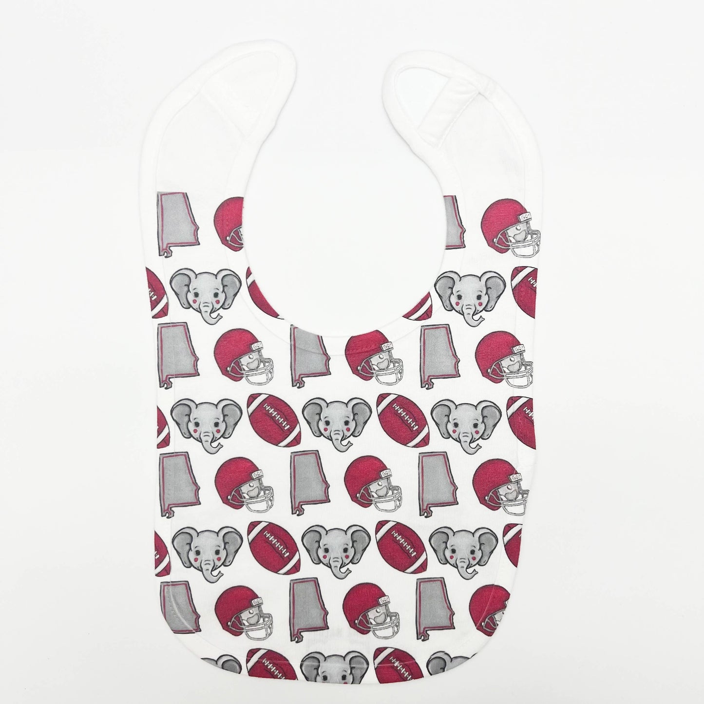 Gray Elephant Crimson Football Baby Bib-New Arrival Gift