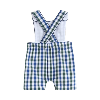 Blue and Green Criss Cross Shortalls