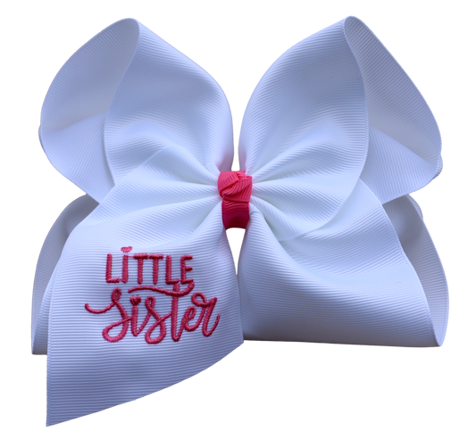 Little Sister Embroidered Bow