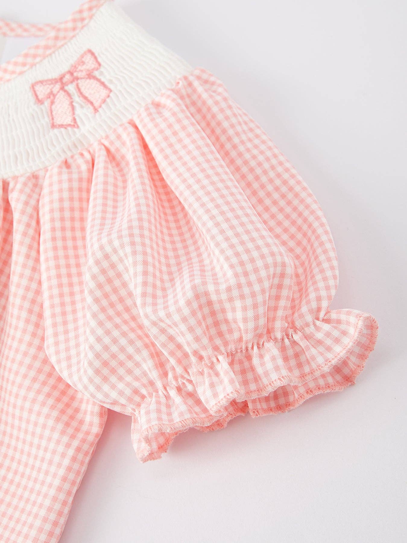 Valentine's Day Letter Heart Bow Arrow Smocking Embroidery Girls Dress