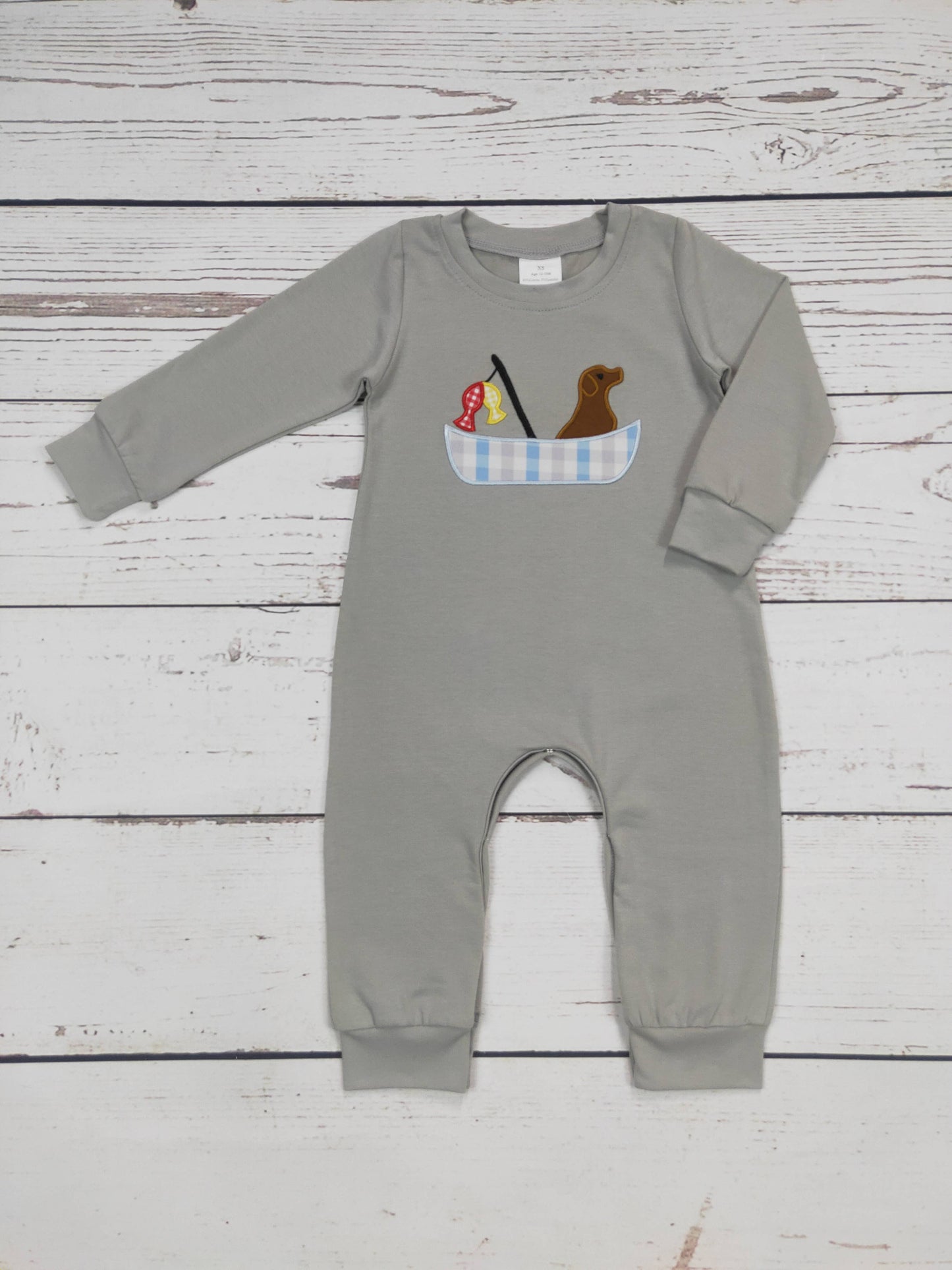 Boy Fishing Appliqué Romper