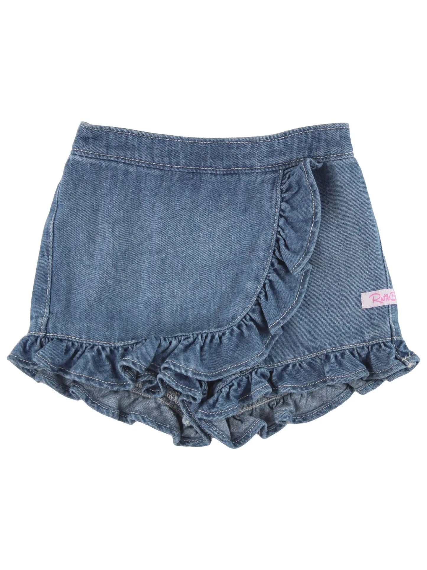 Ruffle Butts Light Wash Denim Ruffled Skort