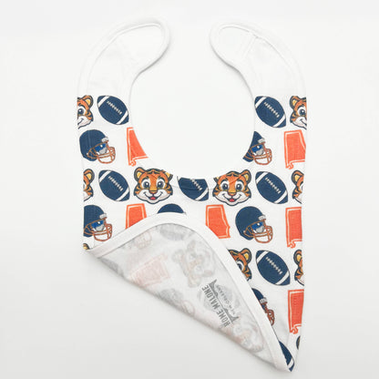 Orange and Navy Baby Tiger Football Bib-Alabama New Arrival