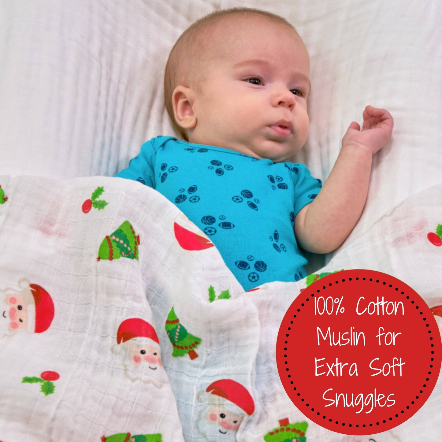 Santa Claus is Coming to Town Christmas Baby Swaddle Blanket