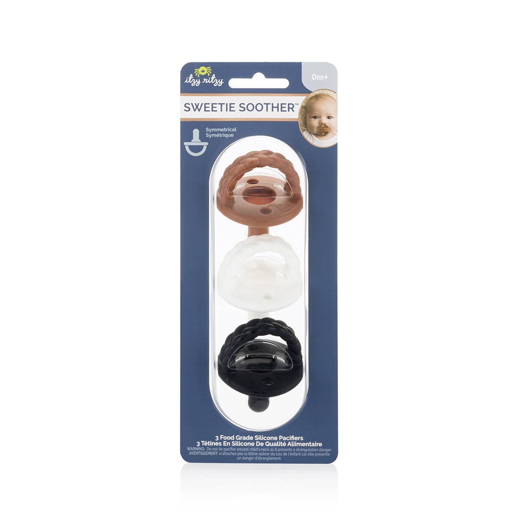 Sweetie Soother™ Silicone Pacifier Set of 3 Coffee & Cream