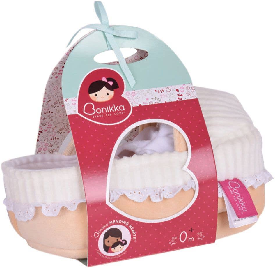 Carry Cot with Baby Grace, Bottle & Blanket