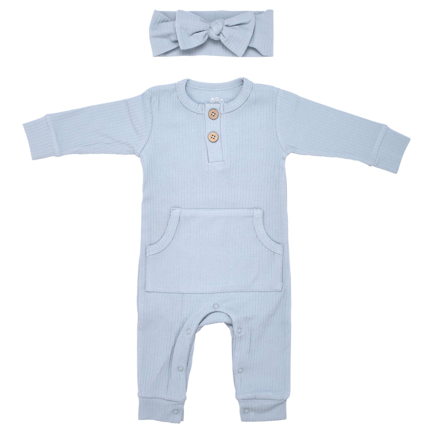 Baby Ribbed Playsuit with Pockets and Bow