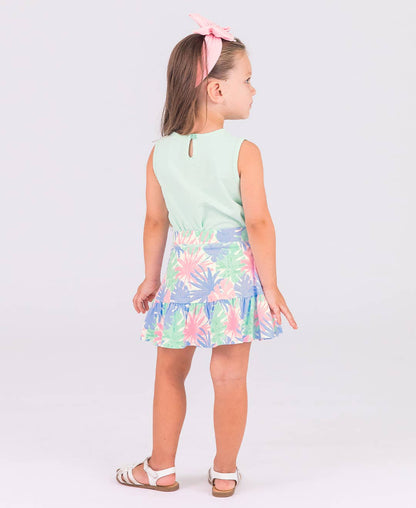 Ruffle Butts Pastel Palms Knit Ruffle Skort