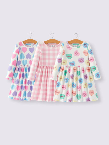 Girls  Valentine's Day Print Dress