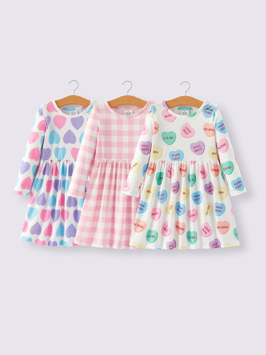 Girls  Valentine's Day Print Dress