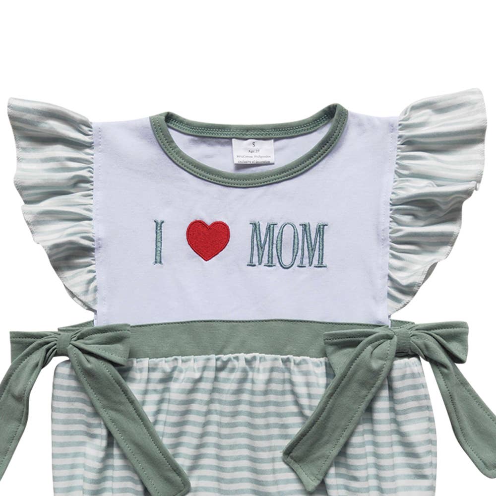 Baby Girls I love Mom Rompers