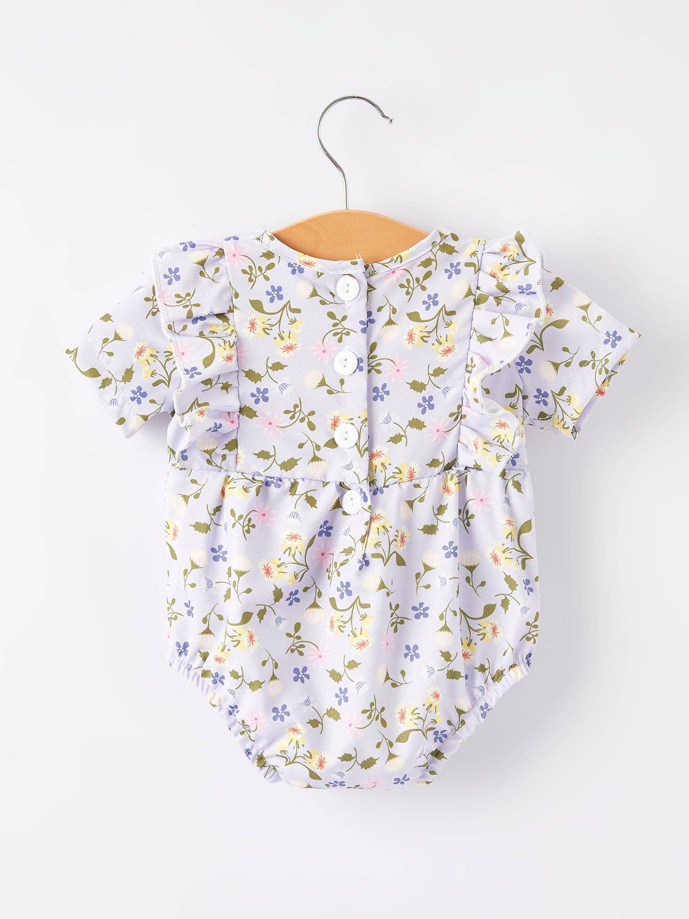 Girls Smocking Embroidered Floral Romper