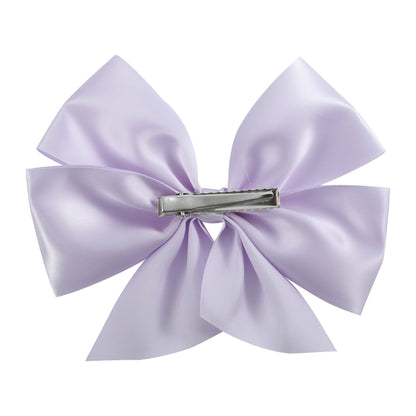 Tutu & Lulu Lilac Mist Purple Satin Large Bow Hair Clip