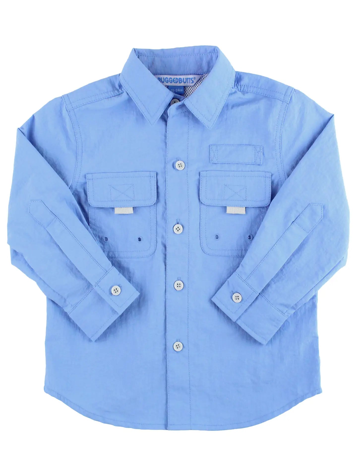 Rugged Butts Cornflower Blue Sun Protective Button Down Shirt