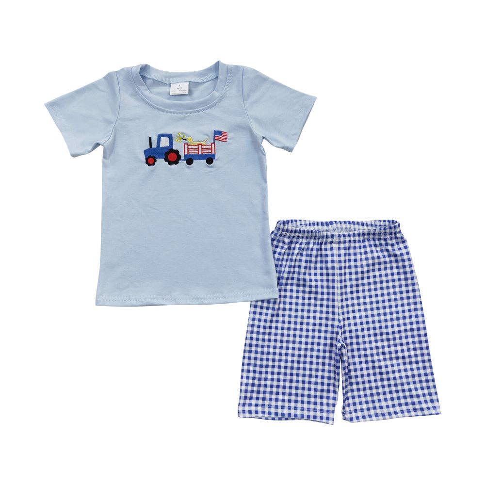 Baby Boys 4th Of July Dog Shorts Clothes Sets