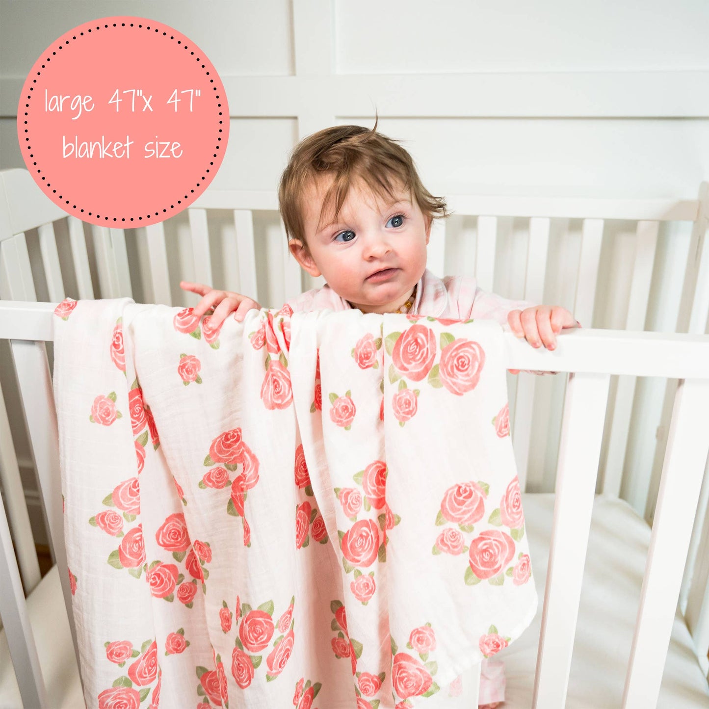 Blooming Elegance Baby Swaddle Blanket