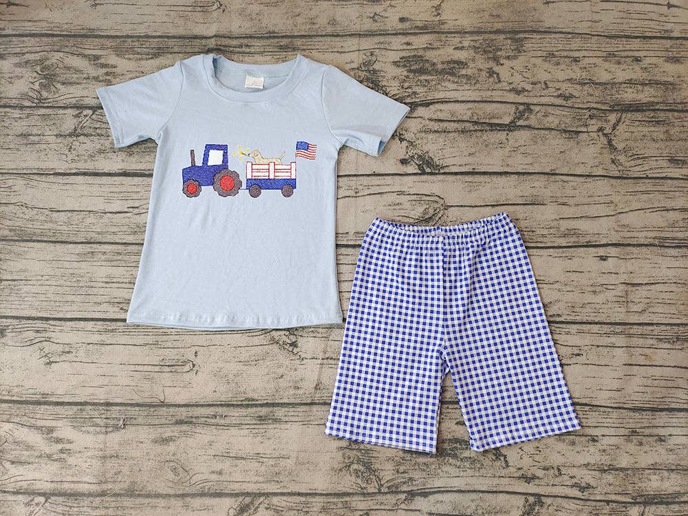 Baby Boys 4th Of July Dog Shorts Clothes Sets