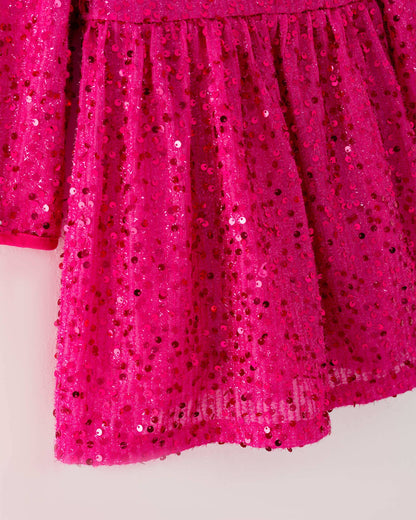 Pink Sequin Girl Dress