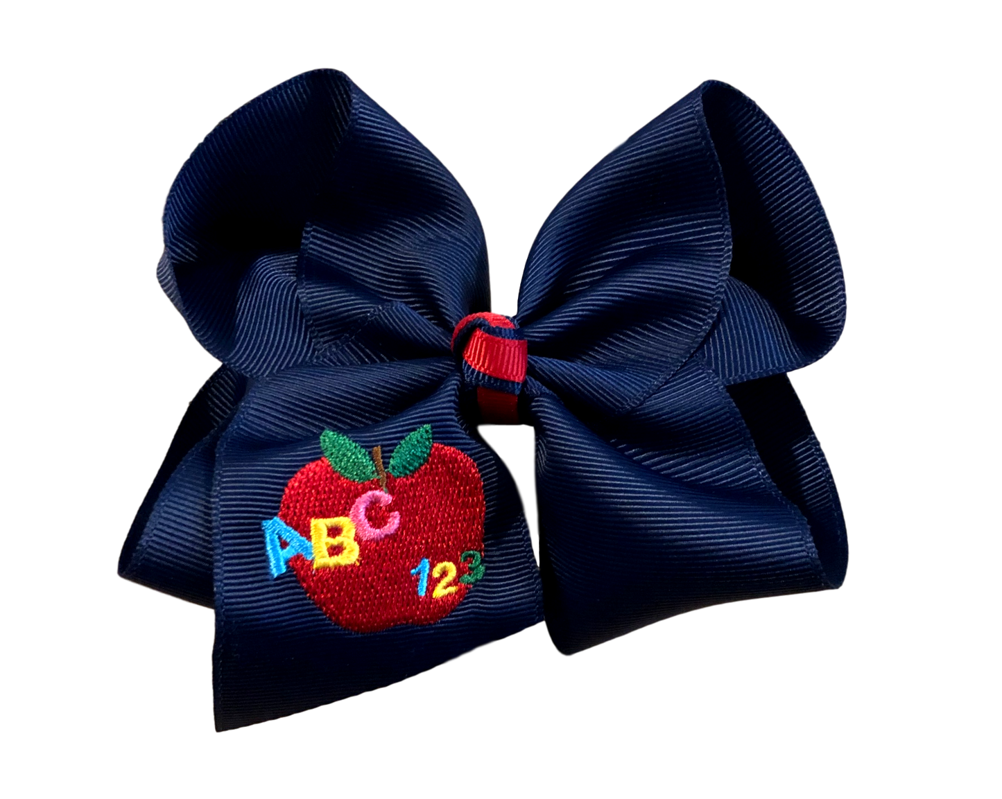 ABC/123 Embroidered Hair Bow