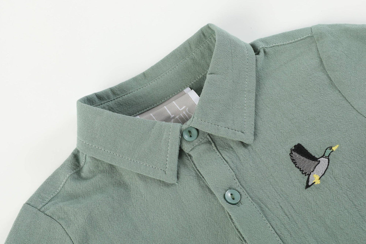 Sage Green Mallard Boys Dress Shirt