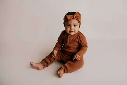 Baby Ribbed Playsuit with Pockets and Bow