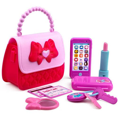 Playkidz Princess My First Purse Set - 8 Pieces Kids Play Purse and Accessories, Pretend Play Toy Set with Cool Girl Accessories, Includes Phone and Bag with Lights And Sound.