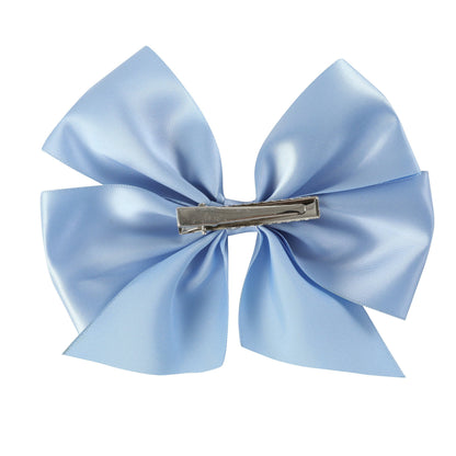 Tutu & Lulu Coastal Blue Satin Bow Hair Clip