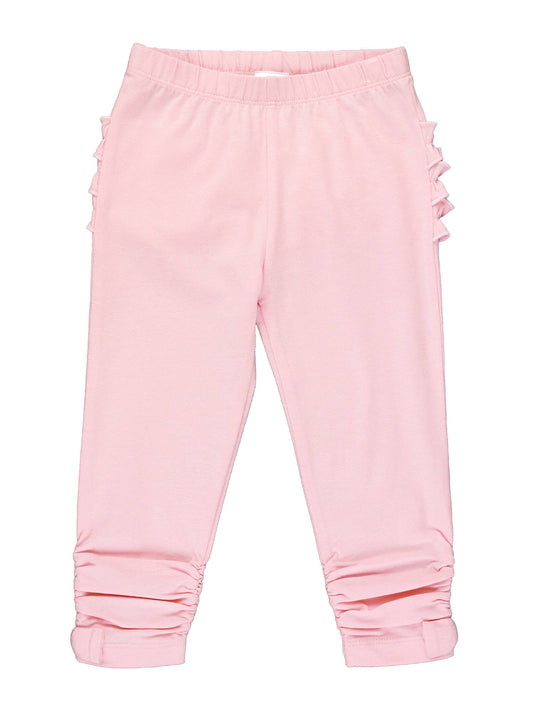 Baby Girls Pink Ruched Bow Leggings