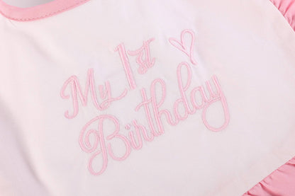 Pink 'My 1st Birthday' Bib