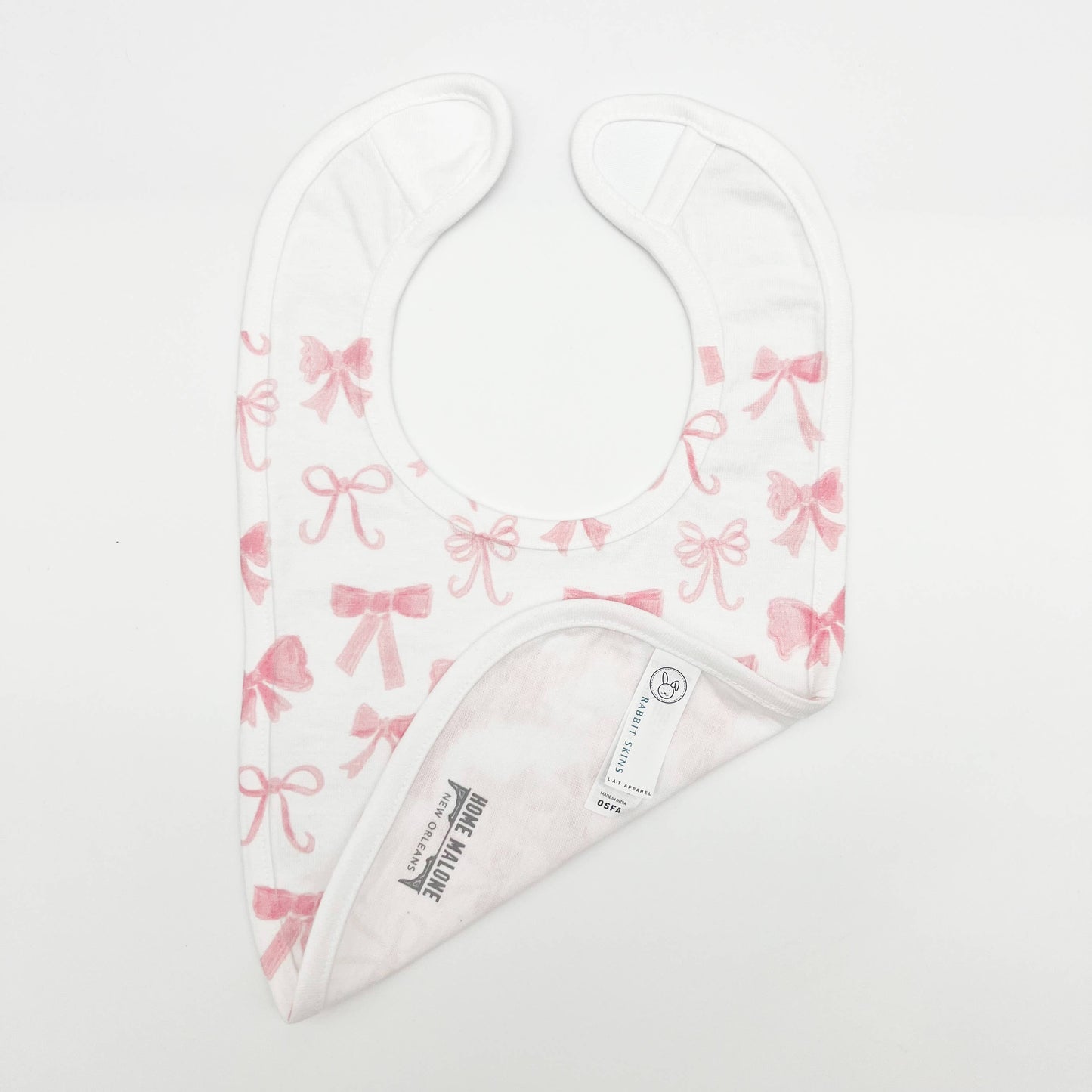 Pink Bows Baby Bib - Shower Gift New Baby Arrival Birthday