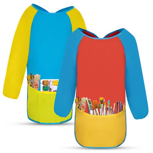 Playkidiz Art Kids Smock Paint Shirt, Set of 2 Preschool Art