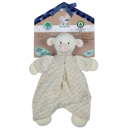 Bahbah the Lamb Baby Lovey with Natural Rubber Teether Head