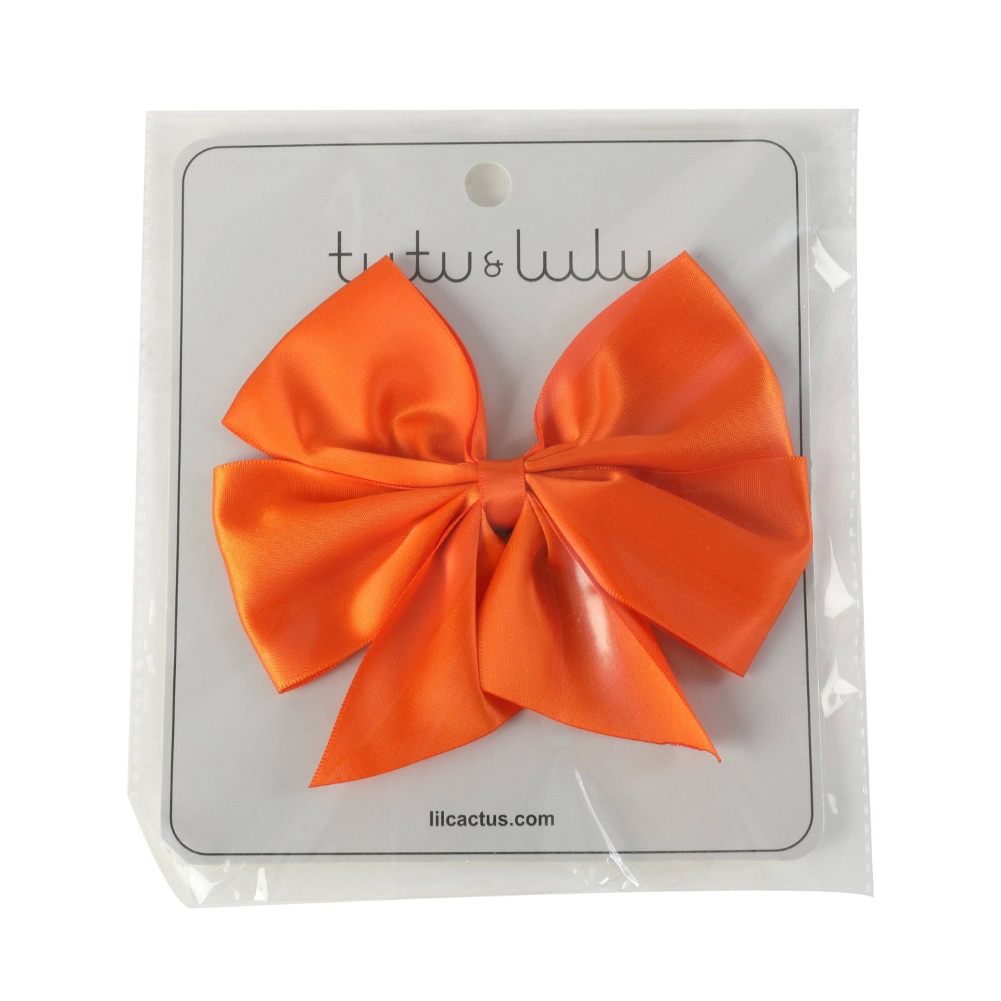 Tutu & Lulu Orange Satin Bow Hair Clip