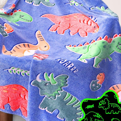 Dino Glow in the Dark Kids Throw Blanket