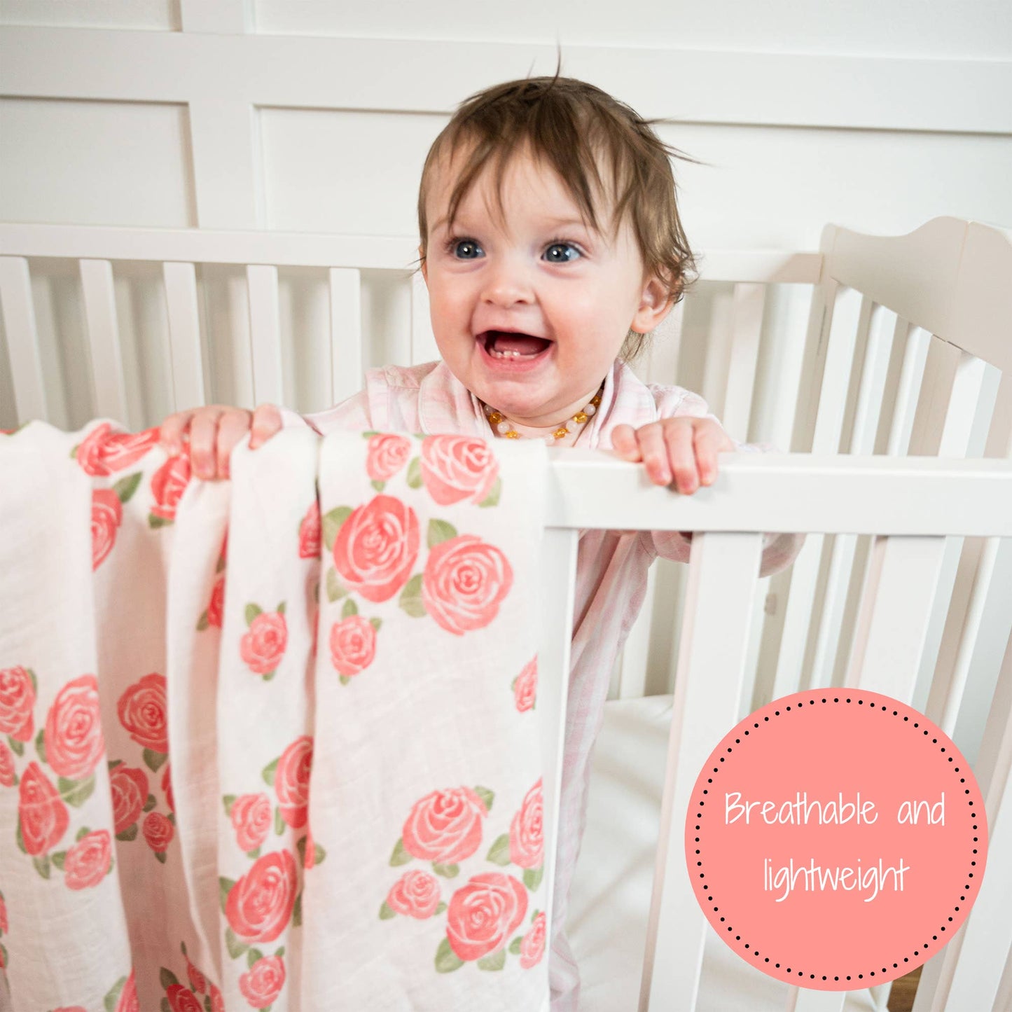 Blooming Elegance Baby Swaddle Blanket