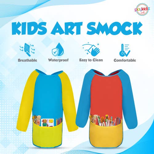 Playkidiz Art Kids Smock Paint Shirt, Set of 2 Preschool Art