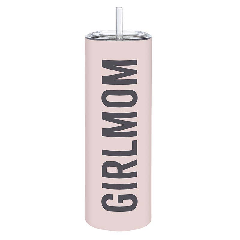 Matte Skinny Tumbler with Straw - Girl Mom