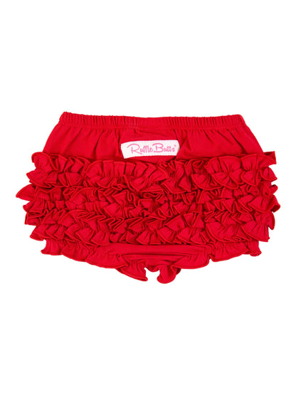 Baby Girls Red Knit RuffleButt Bloomer