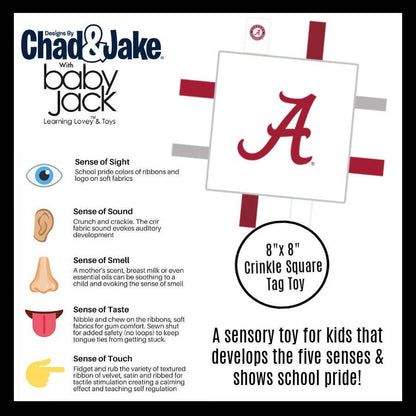 Alabama Crimson Tide Stroller Tag Toy Learning Lovey