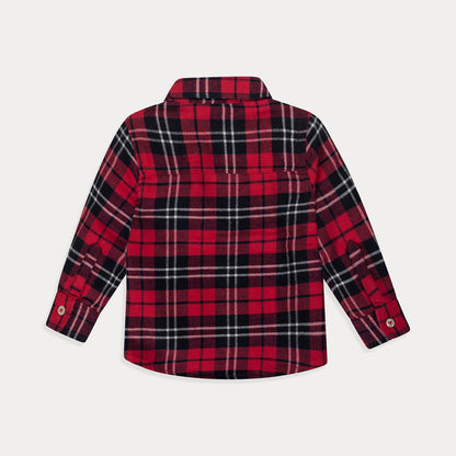 Baby Red Plaid Shirt, Baby Boy Dress Shirt, Baby Button Down Shirt