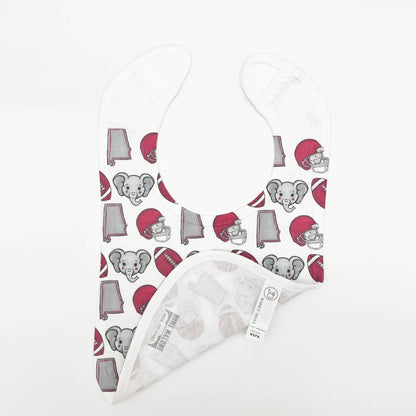 Gray Elephant Crimson Football Baby Bib-New Arrival Gift