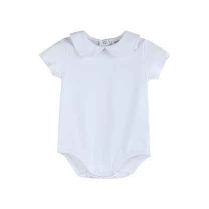 The Perfect Onesie - White Collar Baby Romper Girl or Boy