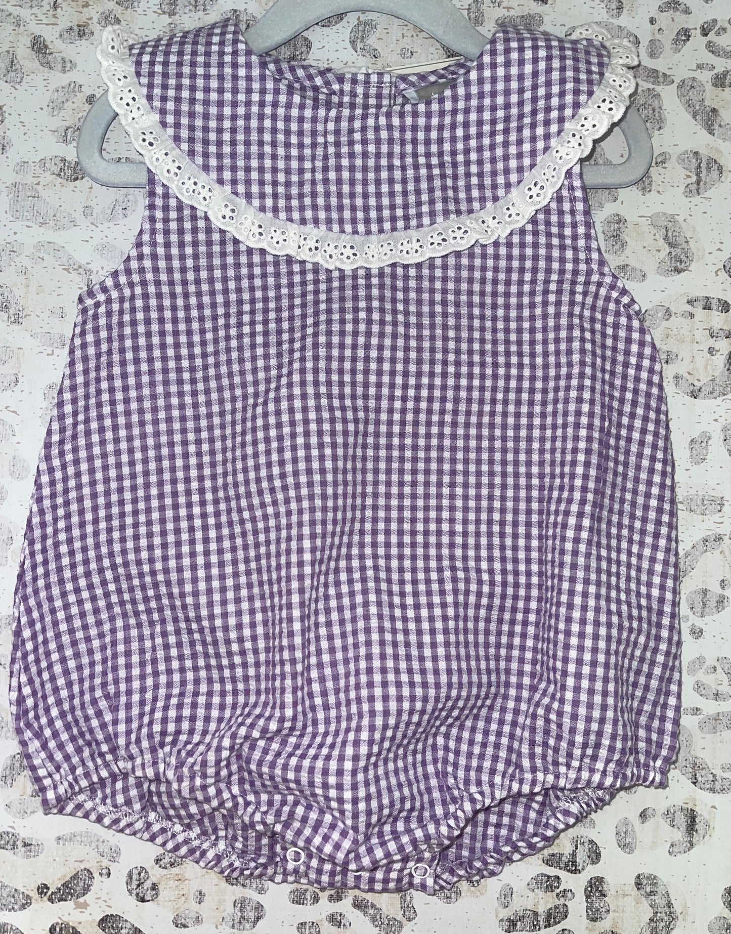 Lil Cactus Purple Gingham Bubble