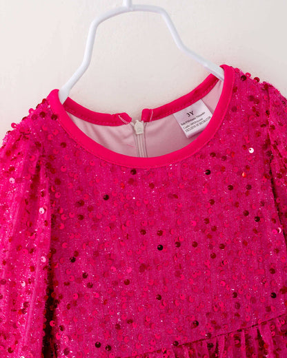 Pink Sequin Girl Dress