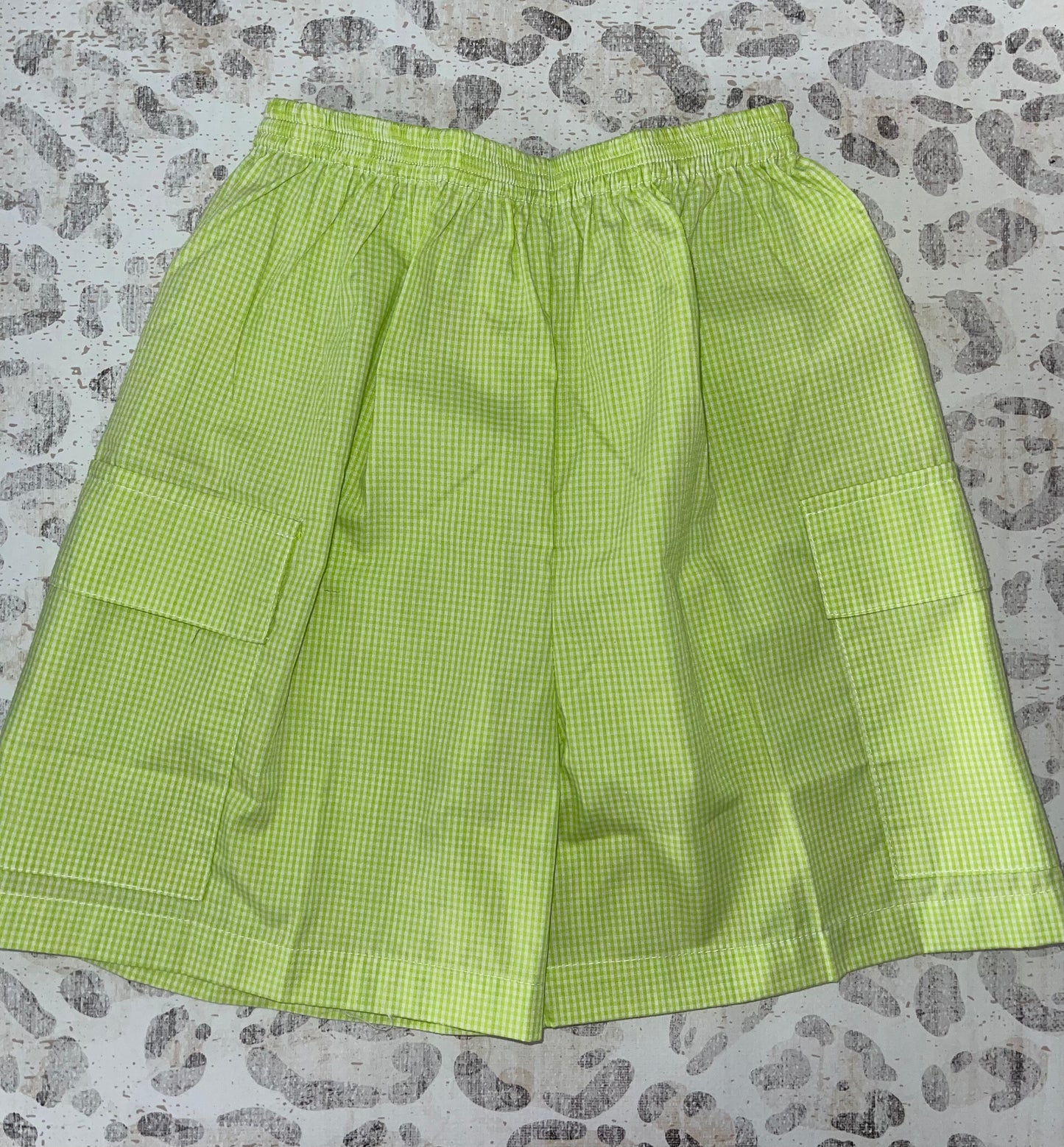 Remember Nguyen Green Gingham Shorts