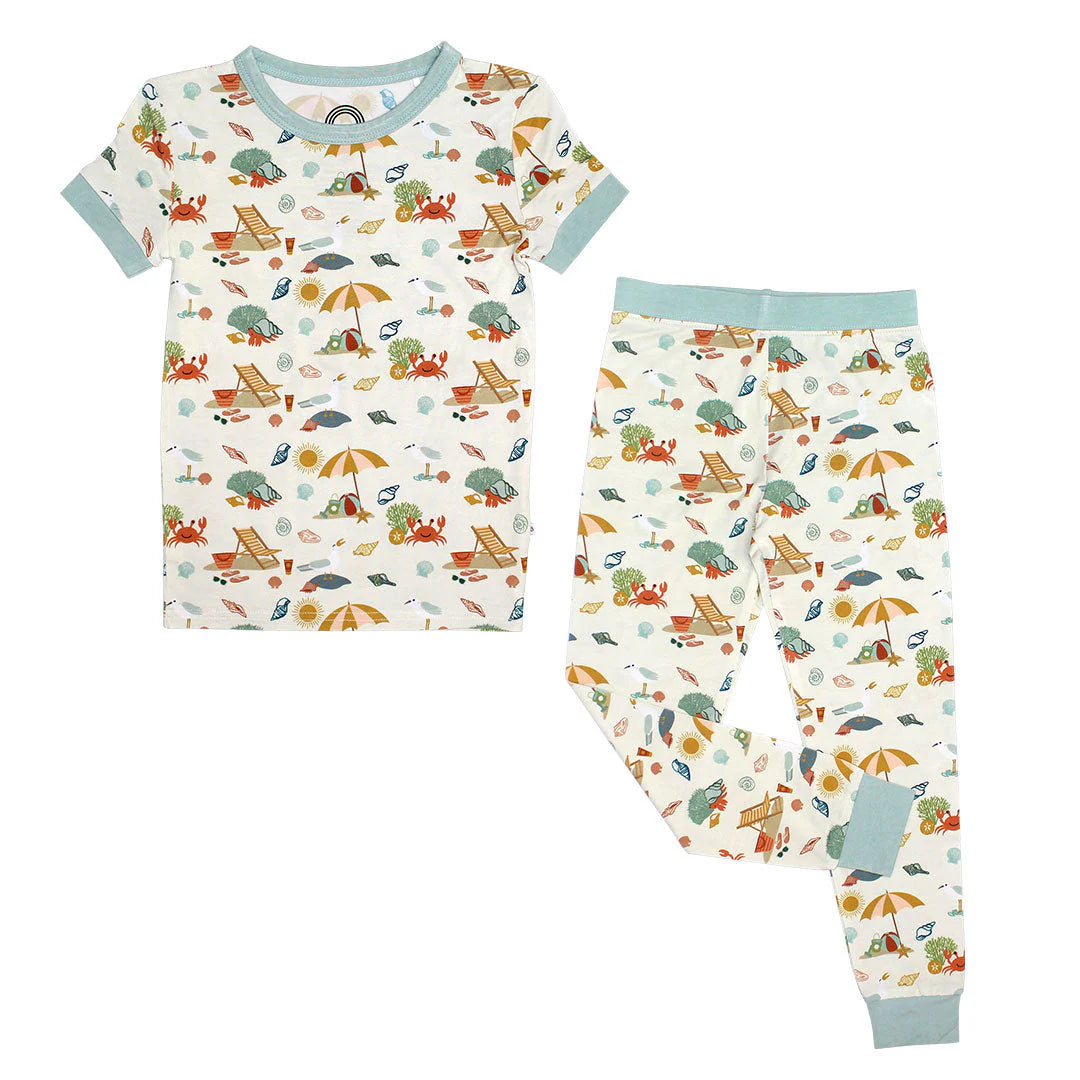 Emerson & Friends Beach Day Summer Kids Bamboo Pajamas Set