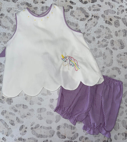 Remember Nguyen White & Purple Unicorn Outfit